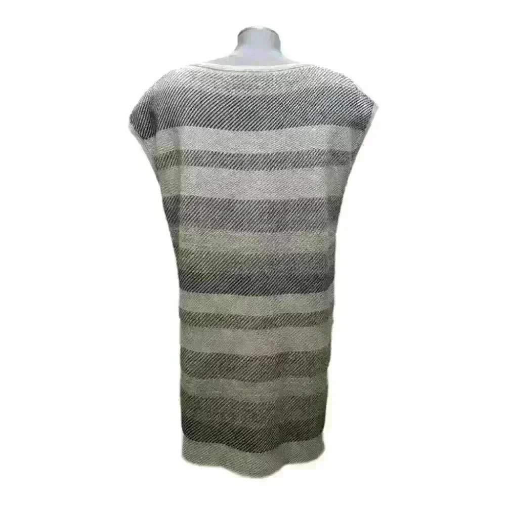 Lafayette 148 New York Knit Dress Shift  Striped Neutral Metallic Fiber - Picture 2 of 8
